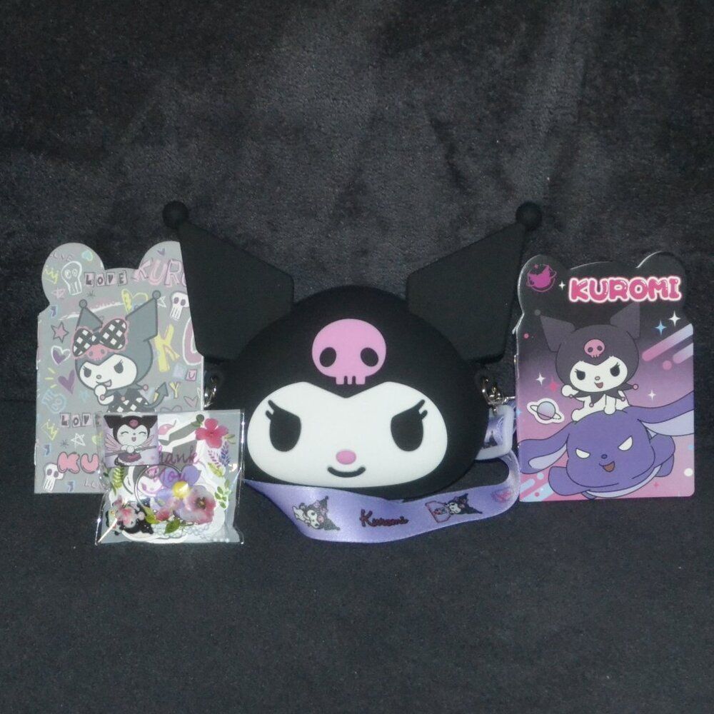 Mini Kuromi Crossbody Kawaii Bag Cute Birthday Gift Set Idea Sticker Bundle